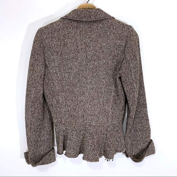 Banana Republic Brown Ruffle Wool Blend Blazer - Picture 6 of 8